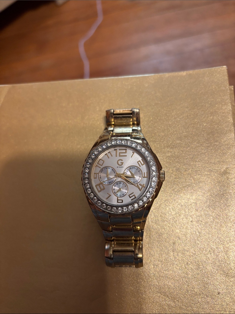 G by Guess Gold-Tone Crystal Accent Women's Watch